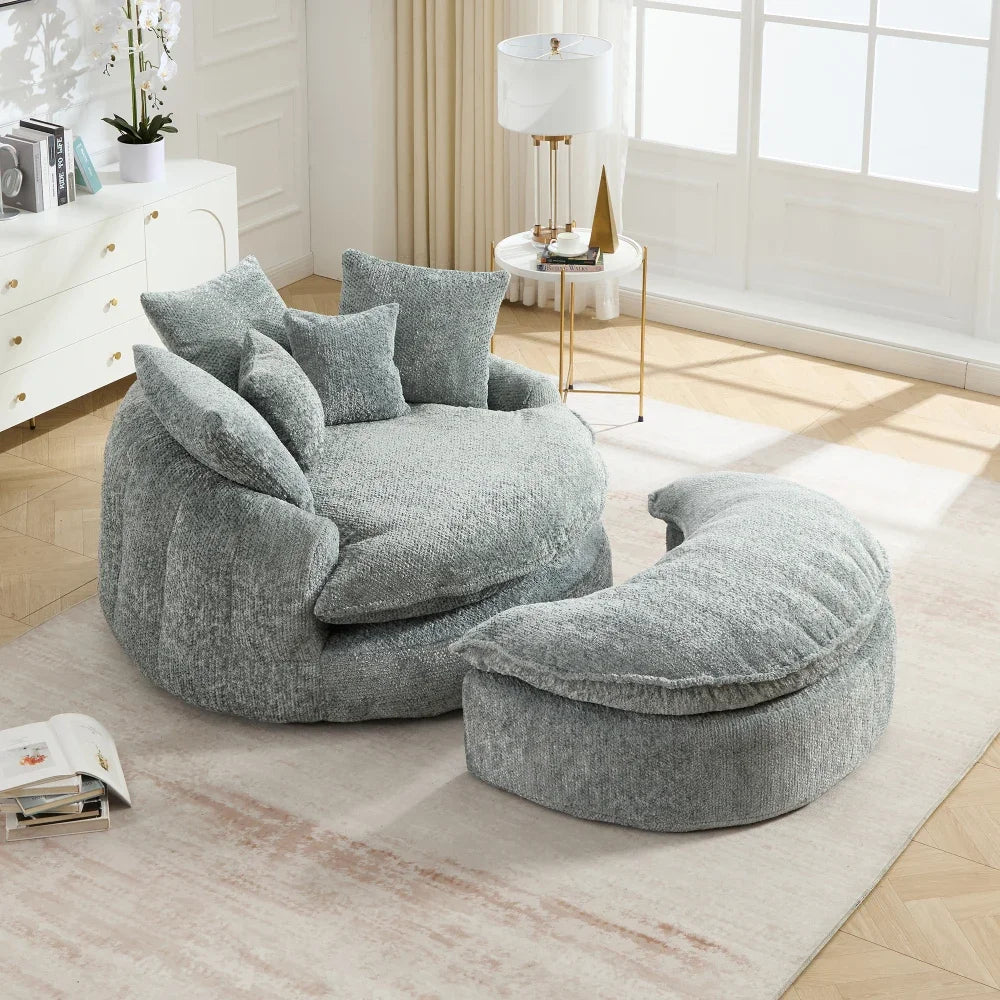 Fauteuil + repose-pieds FLUFFY