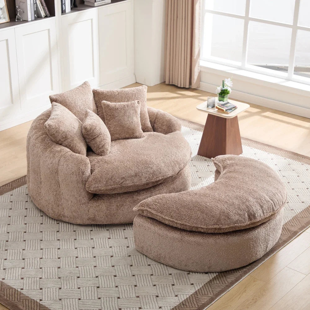 Fauteuil + repose-pieds FLUFFY
